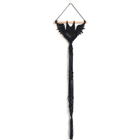 Suspension Pour Plantes - Suspension En Forme De Chauve-Souris Tissée En Coton Et Bois - Décor Intérieur Extérieur - 1 Pièce (1/5)