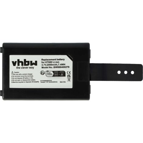 vhbw Batería recargable reemplaza Unitech 1400-900001G, 1400-910005G, 1400-900005G para PDA (2000mAh, 3,7V, Li-Ion)