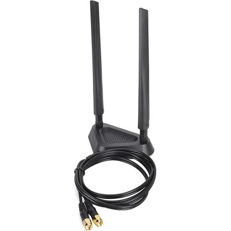 Antenne bi-bande 2,4 GHz / 5 GHz SMA 6 dB omnidirectionnelle à gain élevé, base triangulaire externe (1/5)
