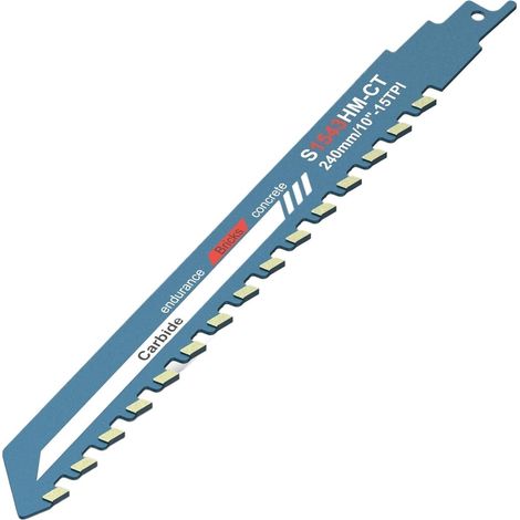 Reciprocating saw blade, suitable for aerated concrete, bricks, cement boards and concrete, length 240 mm. (1/5)