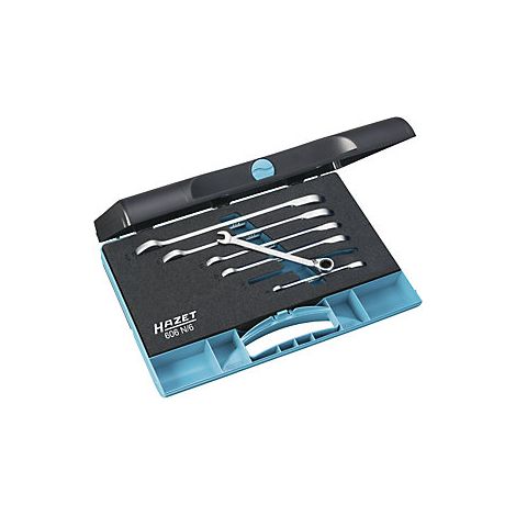Juego  de  llaves  combinadas  con  carraca  606N/6  6  piezas  SW  8-19mm  acodadas  HAZET