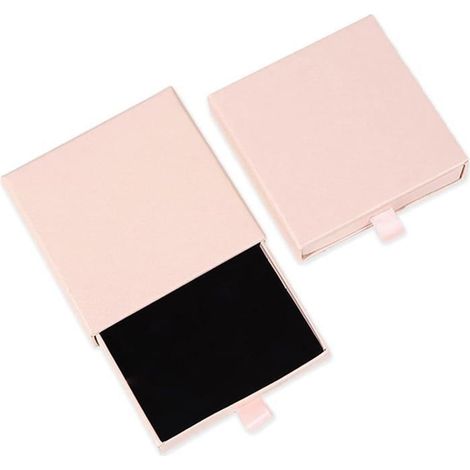 Boîte Cadeau Bijoux 9x9x1.7cm Présentoir Papier Carton pour Collier Bague Boucles d'Oreilles Rangement et Packaging (1/5)