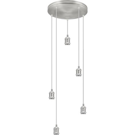 Lámpara circular 5 luces modelo Eduardo acabado niquel satinado 40 cm(alto) 9 cm(ancho) 9 cm (fondo)