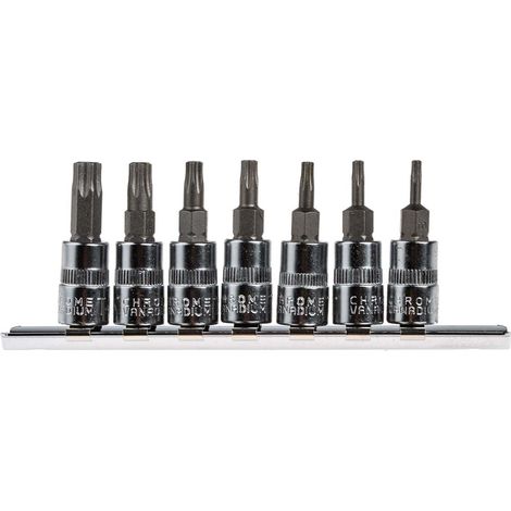 Embout de visseuse Torx, Jeu de 7 pièces, , tête Torx Acier S2, T10, T15, T20, T25, T30, T40, T8 ( Prix pour 1 Jeu ) (1/2)