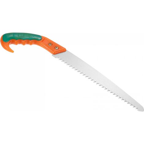 40,5 cm lange Astsäge, gerades Sägeblatt, Kunststoffgriff, dreieckige Säge, ideal zum Campen, für Gartenarbeiten und zum Baumschnitt.