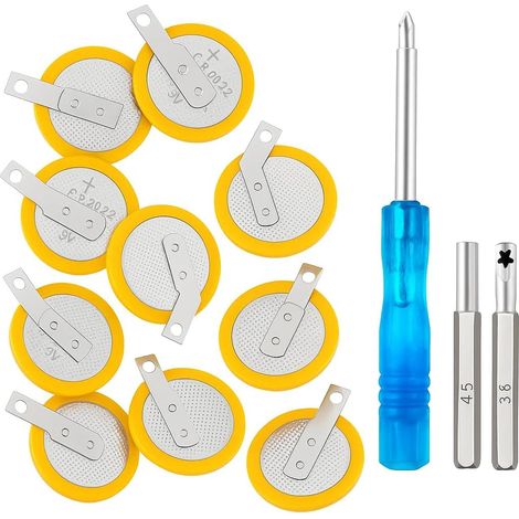 CR1616- und CR2025-3V-Lithiumbatterien mit Lötpads, Tri-Wing-Schraubendreher, kompatibel mit tragbaren GBC- und GBA-Retro-Spielkassetten, Spiele in Blau, Rot, Gold, Silber und Kristall