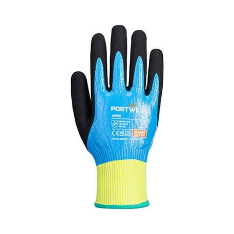 Gants Aqua Cut Pro coupure D Bleu/Noir XL - Taille 10 (1/2)