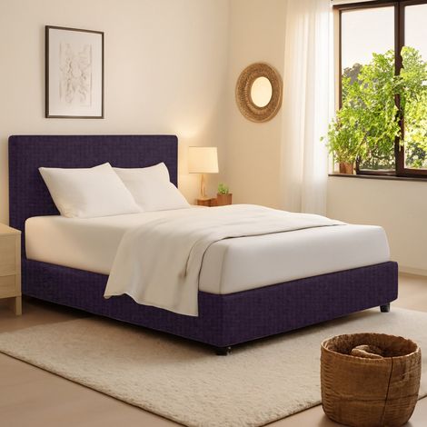 Letto Singolo Bracknell, Sfoderabile, Contenitore Made in Italy, Viola (1/5)