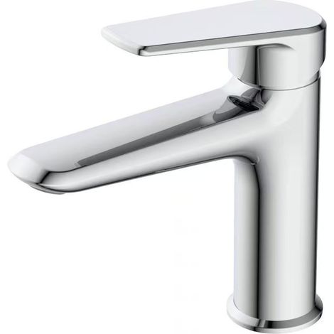 All-copper gunmetal gray washbasin faucet, hot and cold water faucet, hotel/guesthouse/home bathroom under-counter basin single-hole faucet -- electroplated Mag