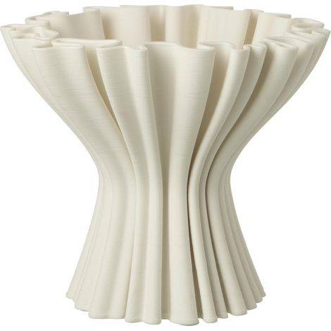Vase Design en Porcelaine "Impression 3D" 25cm Blanc (1/2)