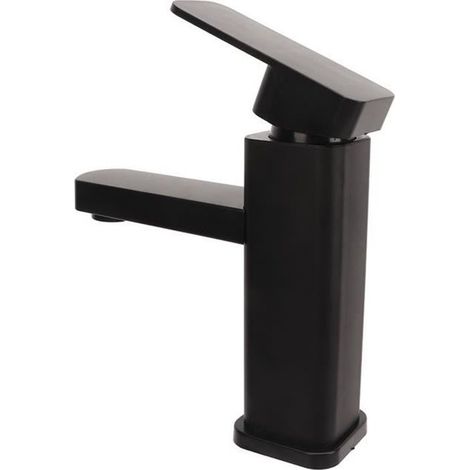 Rubinetto per bagno (acciaio inossidabile) – Installazione a foro singolo – Acciaio inossidabile – Acqua calda e fredda – Triplo rivestimento (1/4)