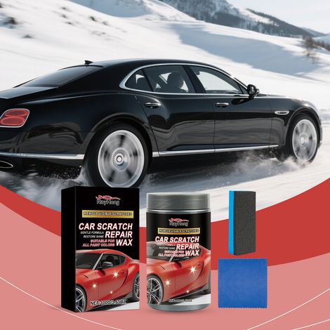 Auto-Kratzer-Pflege-Set – Lackkratzerreparatur, Polieren, Schleifen, Lackoberflächenpflege und -pflege – 100 g + 1 Schwamm + 1 Tuch -- DTEKGAZ (1/5)