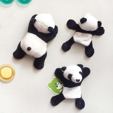 1 aimant de réfrigérateur en peluche panda mignon avec message, aimant de réfrigérateur doux, cadeau souvenir, autocollant décoratif (1/5)