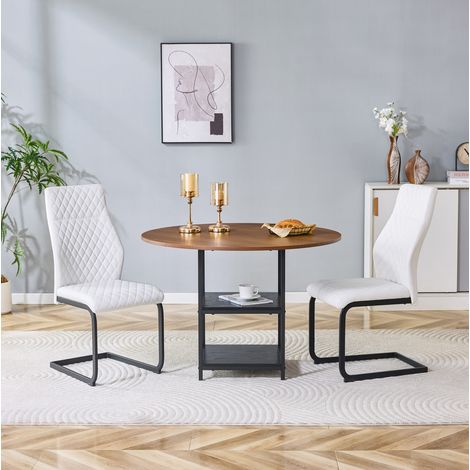 Set tavolo e sedie 107 cm con ripiano, 2 sedie bianche DESVIAE (1/5)