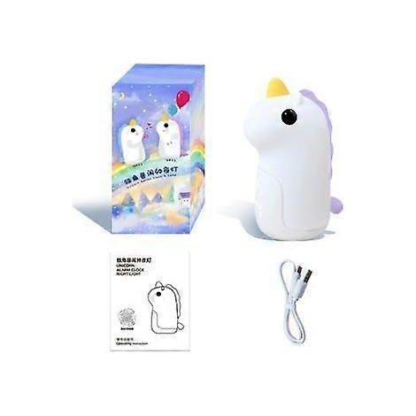 Veilleuse avec réveil pour enfants, lampe de chevet licorne, LED à intensité variable (1/5)