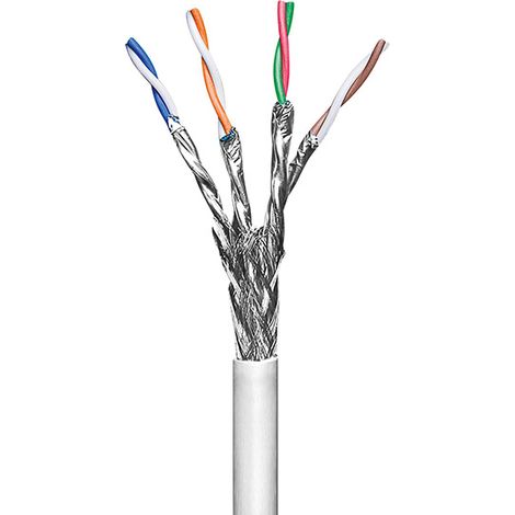 Câble réseau Cat6 100 m/Câble d'installation S/FTP/Blindé, pour connexion Internet, réseau Ethernet LAN