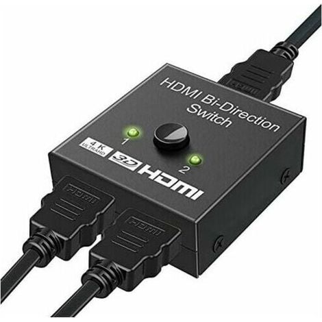 Commutateur HDMI bidirectionnel en aluminium avec prise en charge 4K 60Hz, capable de 1 entrée et 2 sorties, ou 2 entrées et 1 sortie Prend en charge les résolutions 4K, 3D et 1080P, HDCP 2.2 et HDR (1/7)