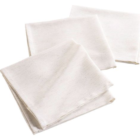 Ensemble de trois serviettes de table, imitation lin, 40 x 40 cm.