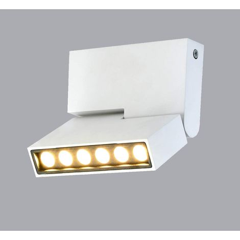 Spots de plafond LED 12 W, spots orientables, éclairage LED, blanc chaud 3000 K, IP20, 13,3 x 11,6 x 2,6 cm (blanc + blanc chaud) (1/5)