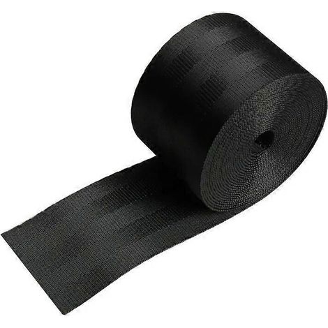 Ceinture de sécurité auto 36M avec sangle ventrale rétractable universelle 48 mm, accessoire auto. Couleur : Noir. (1/4)