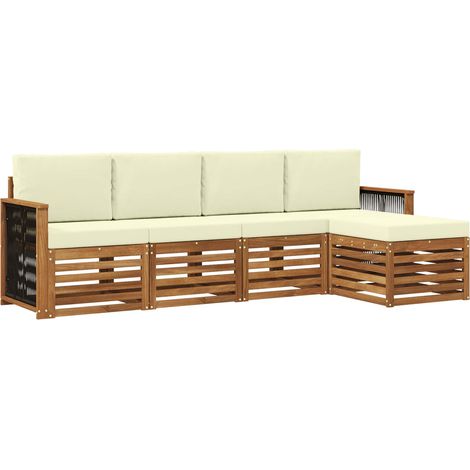 vidaXL Outdoor Sofa Set 5 pcs Natural and Cream (1/5)