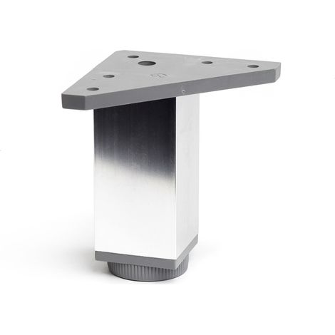 Pata regulable de aluminio cuadrada con una altura de 100 mm y acabada en cromo brillo. Dimensiones: 40x40x100 mm -