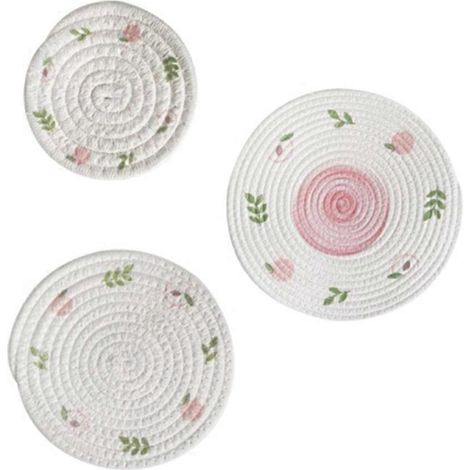 Sets de table ronds tissés antidérapants pour salle à manger A-- (1/5)