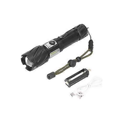 Lampe torche rouge et blanche lumineuse, rechargeable par USB, étanche, 6 modes d'éclairage – idéale pour la maison, les activités de plein air, les voyages et le camping. (1/5)