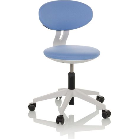 Chaise Enfant évolutive MINIMOVO Chaise pivotante réglable en Hauteur, Chaise de Bureau sans accoudoirs, Tissu Bleu (1/5)