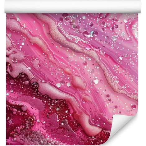 Papier peint Encre rose poudré, violet, rose et bordeaux 50x1000 cm (1/5)