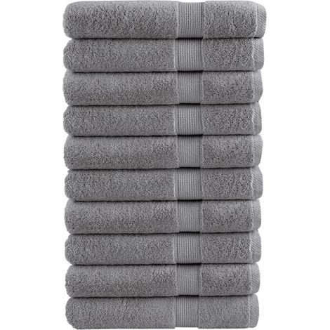 Serviettes de qualité supérieure SOLUND, lot de 10, grises, 100 x 200 cm, 600 g/m² (1/5)