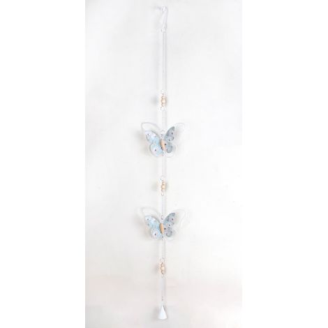 TrendLine Aufhänger Schmetterling 98 x 3 x 14 cm silber-weiß Deko-Accessoires