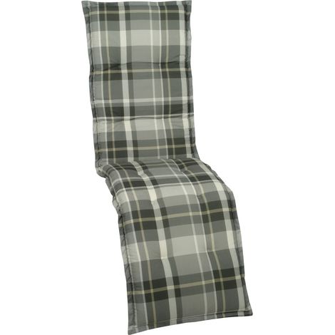 Go-De Relax-Auflage grau-kariert, 170 x 50 x 6 cm Sitzpolster