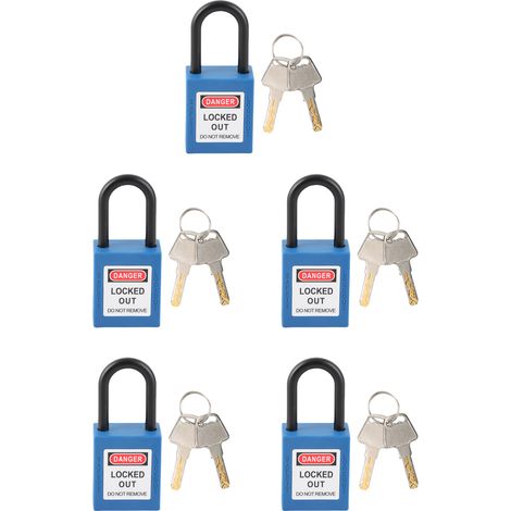 Ortviai Cadenas de Sécurité Isolation Antidérapant 5Pcs Bleu 38mm Nylon Verrouillage Électrique (1/3)