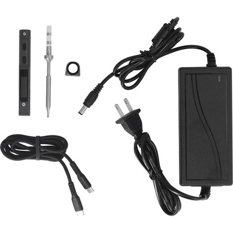 Kit Fer à Souder Intelligent MINIWARE, ABS Portable, Température Réglable, Fer à Braser Mini DC9-24V, Prise US 100-240V, Outillage Électronique Précision (1/5)