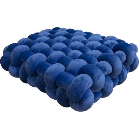 Coussin de sol- Coussin épaissi- Coussin tissé, 40x40cm- bleu