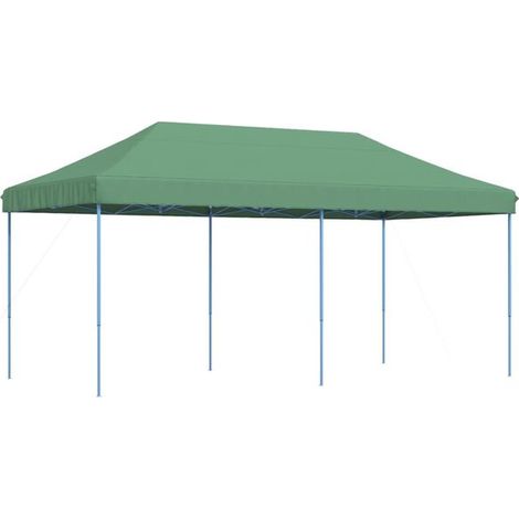 Tente de réception pliable verte, mesurant 580x292x315 cm. (1/5)