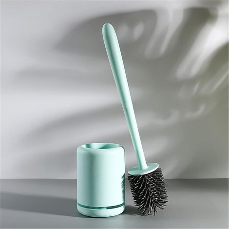 Scopa per WC con testina piatta e rigida, un accessorio da bagno morbido (1/5)