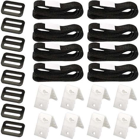 Kit de fixation pour couverture solaire de piscine, 8 sangles de fixation, kit avec sangles universelles à spirale pour la fixation de la couverture solaire, pour piscine enterrée (1/5)