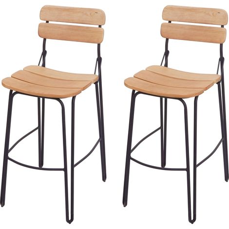 Set 2x sgabelli cucina bistrot gastronomia HHG-879 legno metallo
