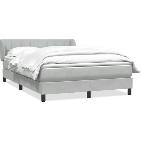 Maison Exclusive - Sommier à lattes de lit et matelas gris clair 160x220cm velours