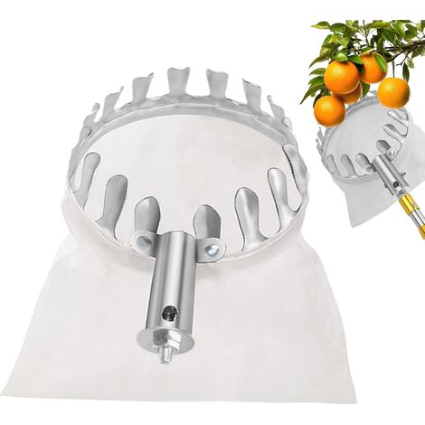 Cueille-Fruits avec collecteur - en métal léger - avec Sac en - Outil de récolte de Fruits Portable pour Le Jardin, Le Jardin fruitier et la Ferme - 24 x 18 x 15 cm (1/5)