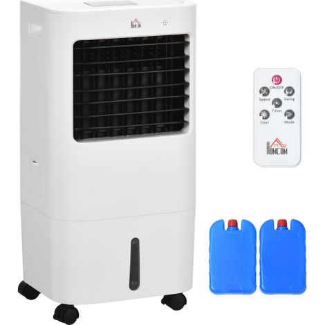 Luftkühler 3 in 1 mobile Klimaanlage, 65W Luftkühler mit Luftbefeuchter, 15L Wassertank, 60° Oszillation, 8h Timer, Fernbedienung, 32 x 37 x 74 cm