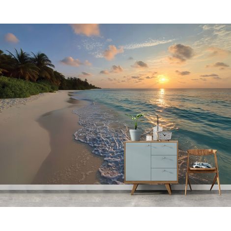Fototapete Strand Meer Natur, für Wohnzimmer und Schlafzimmer, 200 x 140 cm – Komplettset inkl. Kleister & Anleitung (1/5)