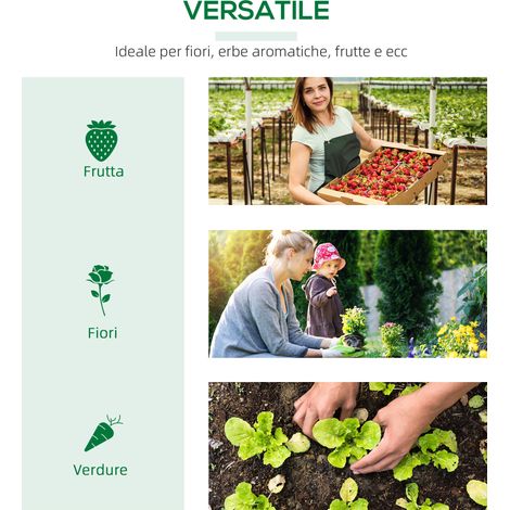 Serre de jardin forme maison 120x60x60cm blanche, kit culture avec couverture PE, piquets et bordures larges pour plantes et fleurs. (1/5)