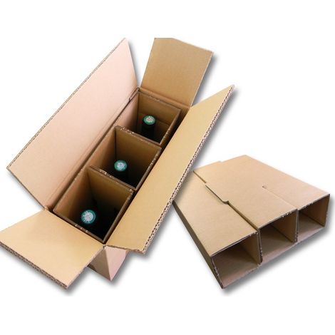 Lot de 5 Cartons spécial pour expédier 3 bouteilles (1/3)