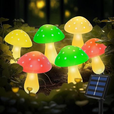 Lampe Solaire Exterieur Jardin, 8 Modes Champignons Lampes Solaires, Décoration Jardin Extérieur Solaire Étanche, Lumière Solaire Deco pour Patio Cour Porche Balcon (1/5)