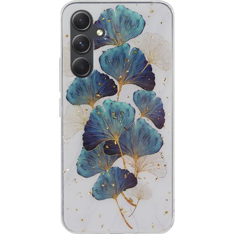 Goldene Glamour-Hülle für Samsung Galaxy A54, Grüne Blätter (1/4)