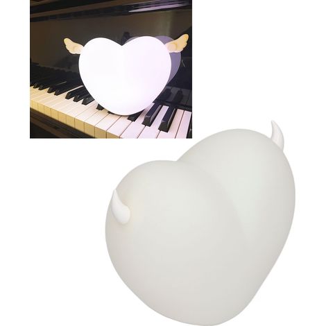 Kreatives herzförmiges Touch-Nachtlicht, USB-aufladbar, aus Silikon, mit siebenfarbigem LED-Nachtlicht, ideales Geschenk für Paare. (1/5)