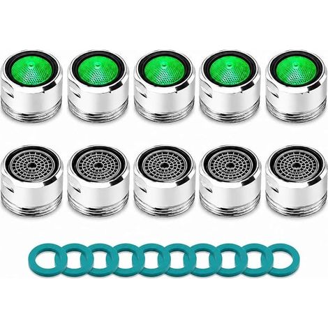 Tap Aerator, M24, Tap Filter, ABS Kitchen Nozzle with Seals, M24 Threaded Aerator for Sink, Washbasin, Bathroom, Regular Flow (1/2)